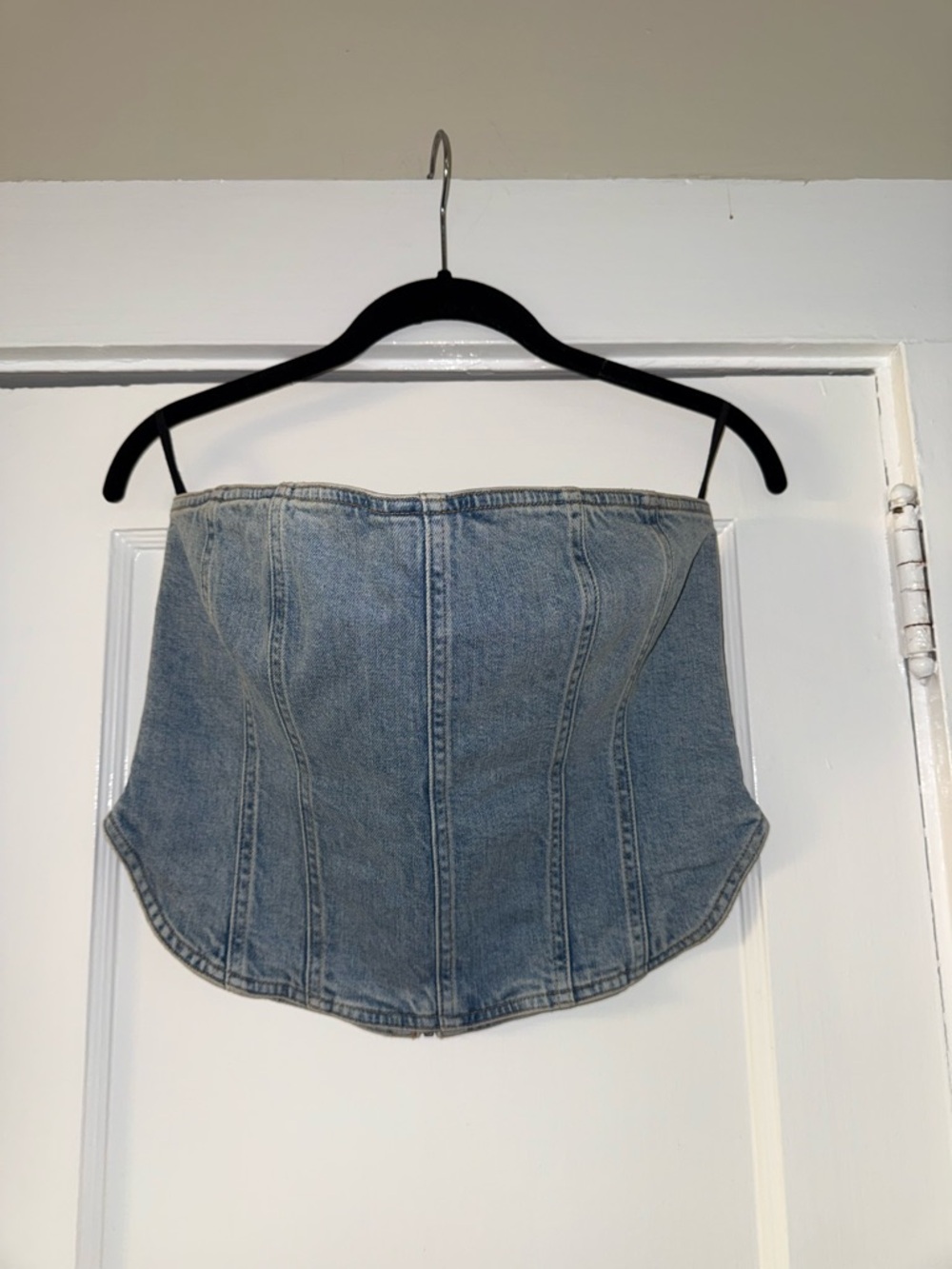 Denim Forum 90’s Light Blue Denim Corset Tube Top